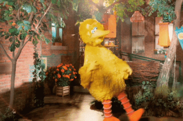 Big Bird Slow Motion Side Jump GIF