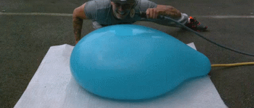 Big Blue Balloon Deflating GIF