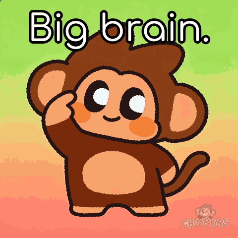 Big Brain Monkey GIF