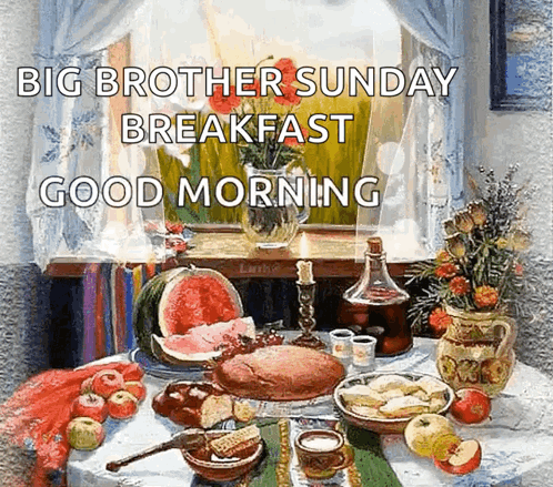 Big Brother Good Morning Breakfast Table Full Food