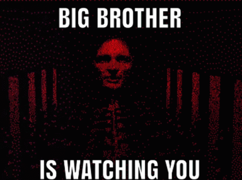 Big Brother Is Watching You Red Background