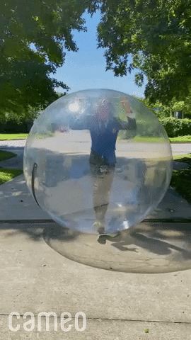 Big Bubble Cameo Boy Walking GIF