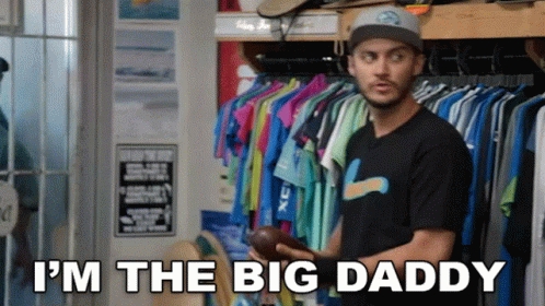 Man In Clothing Shop Saying I'm The Big Daddy GIF
