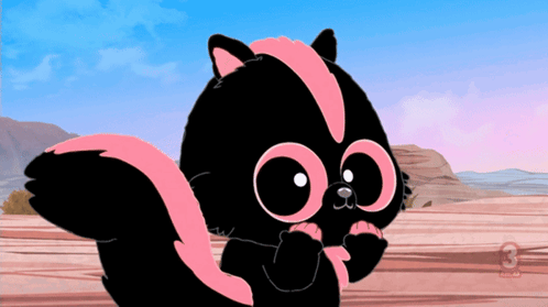 Big Eye Skunk Farts GIF