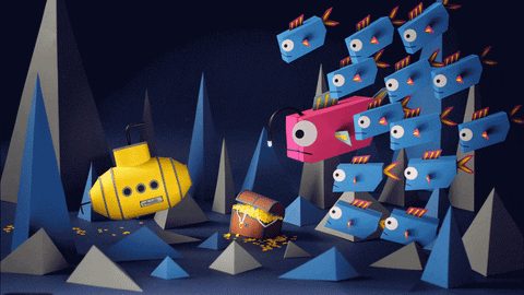 Big Fish Staring At A Submarine GIF