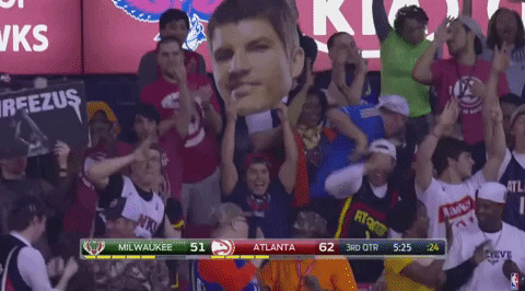 Kyle Korver Big Head Fans Cheering GIF