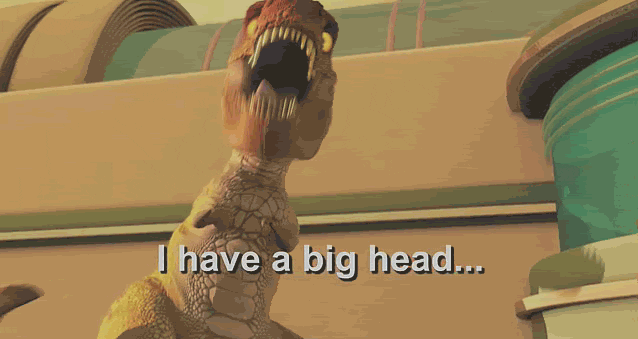Big Head Little Arms T-rex GIF