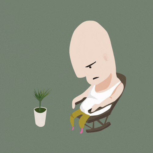 Big Head Man In The Rocking Chair GIF