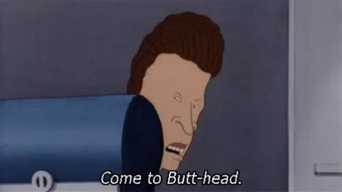 Big-Headed Man Saying Come to Butt-Head