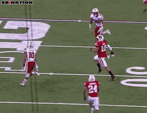 Big Hits Football Defending Nebraska Versus Wisconsin GIF