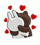 Brown And Cony Big Kiss GIF