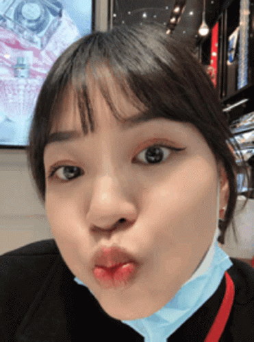 Pretty Girl Big Kiss GIF