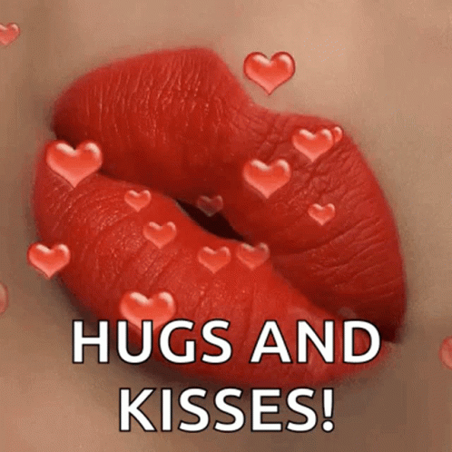 Big Hugs And Kisses Lips GIF