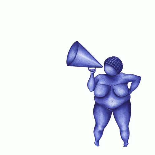 Big Man Holding A Megaphone GIF