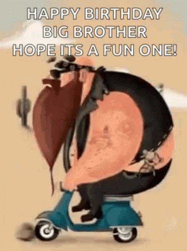 Big Man On Harley Davidson Happy Birthday GIF