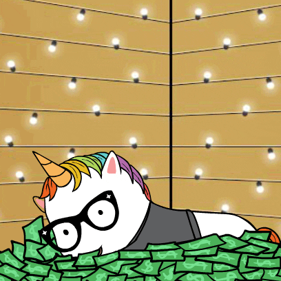Big Money Unicorn Money Shower GIF