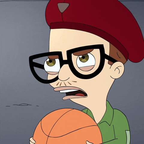 Big Mouth Andrew Glouberman Playing Basketball GIF