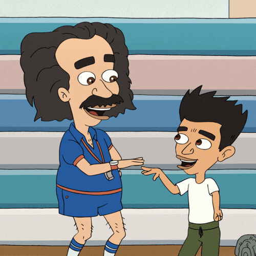 Big Mouth Coach Steve Hand Shake GIF