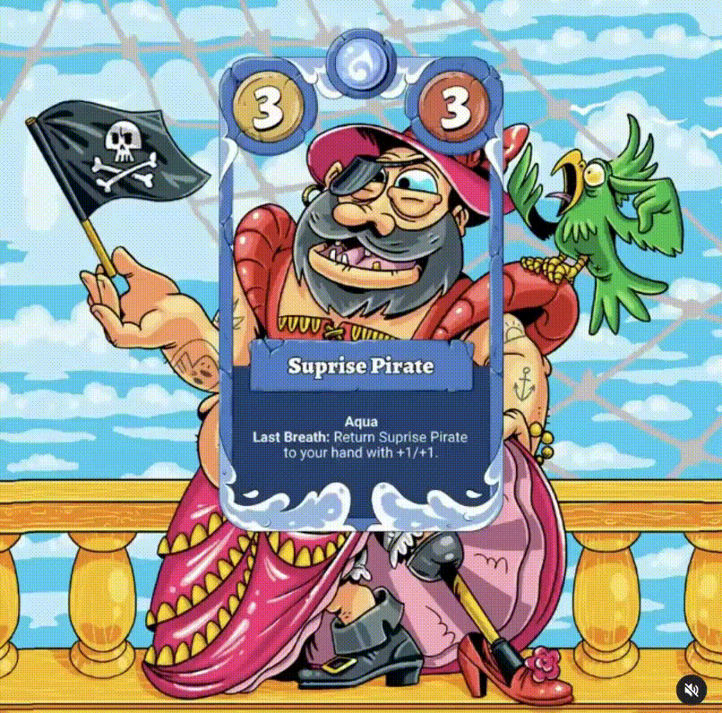 Big Pirate Holding A Mini Jolly Roger GIF