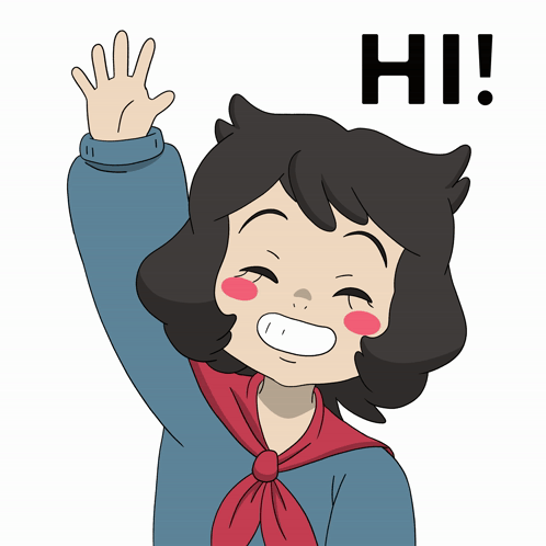 Big Smiling Face Wave Hello To Her Friends GIF