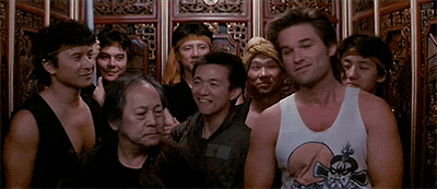 Big Trouble In Little China Cast In Elevator GIF