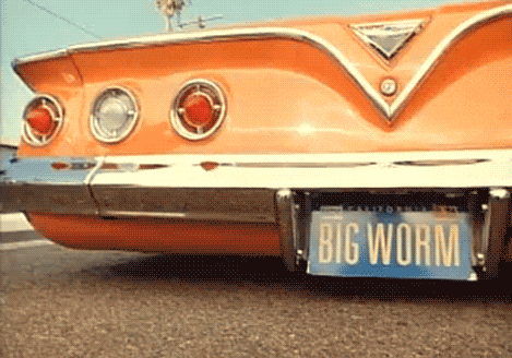 Big Worm Bouncing Sleek Car GIF