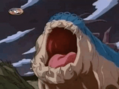 Big Worm Gaping Mouth Godzilla Animation GIF