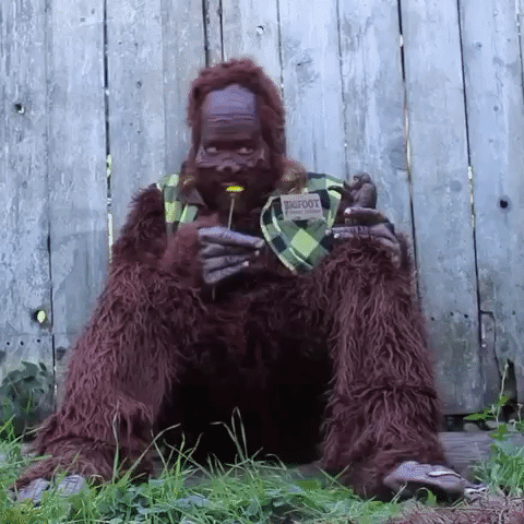 Bigfoot Red Hairy Sasquatch Flower GIF