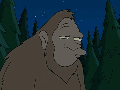 Bigfoot Standing In Forest GIF