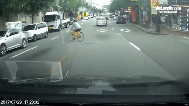 Bike Hit Seen On Cam GIF