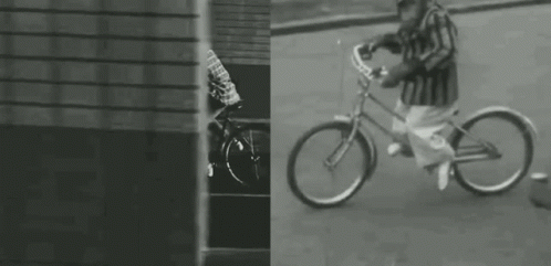 Hilarious Bike Riding Monkey Classic Footage GIF