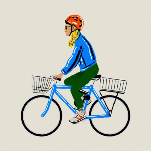 Bike Riding Old Bike Model Artwork GIF
