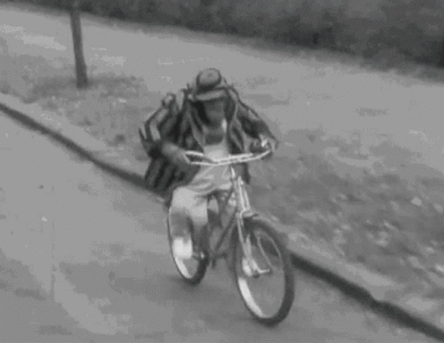 Bike Riding Monkey Vintage Footage GIF