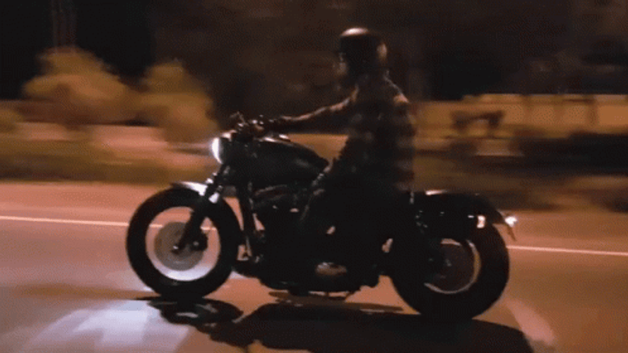 Bike Riding Night Time Road Trip GIF