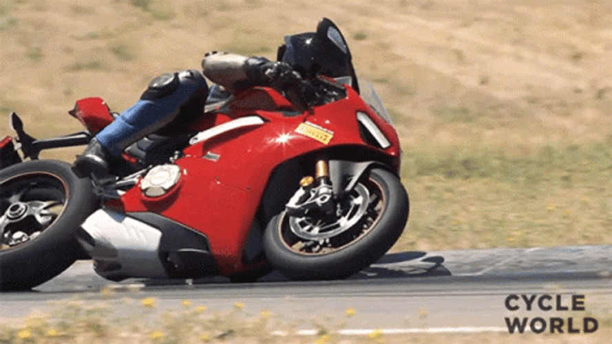 Bike Riding On Ducati Panigale V4 GIF