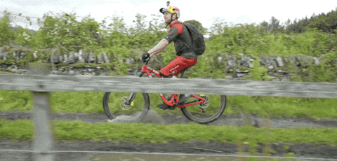 Biking Goes To Water GIF