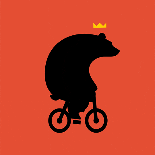 Biking Royal Crowned Bear GIF