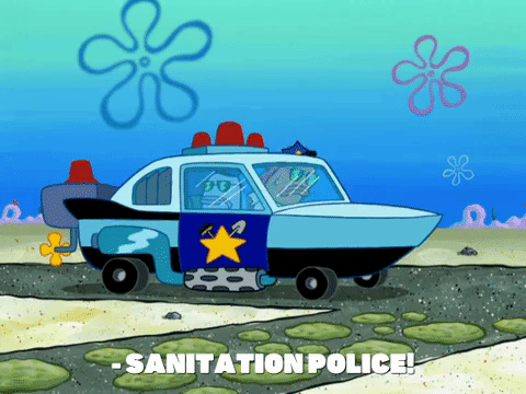 Bikini Bottom Sanitation Police Car Lights GIF