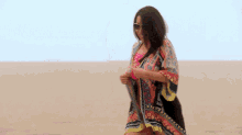 Bikini Model Sunglasses Cardigan Walk Beach Laughing GIF