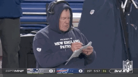 Bill Belichick Looking In To Game Play Plan GIF