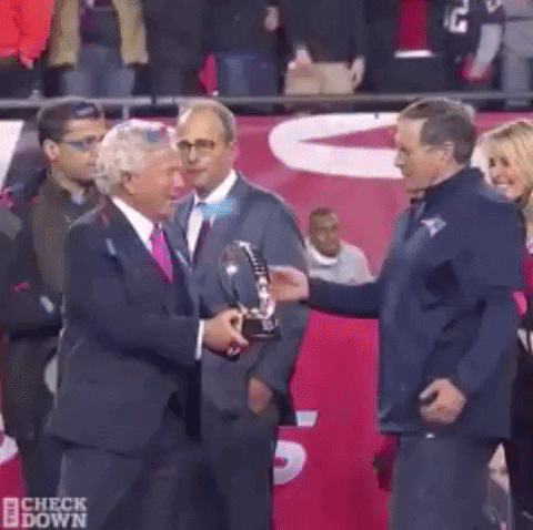 Bill Belichick Receive A Championship Trophy GIF