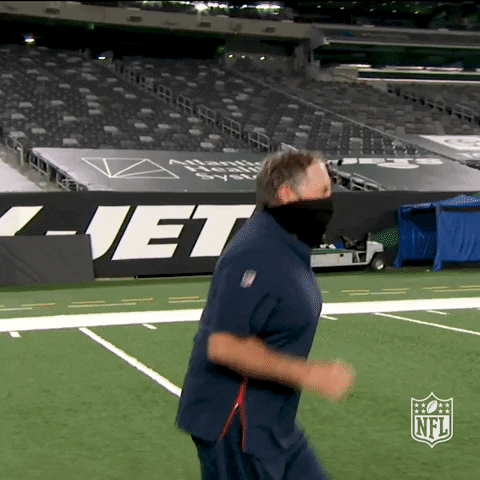 Bill Belichick Running In To The Field GIF