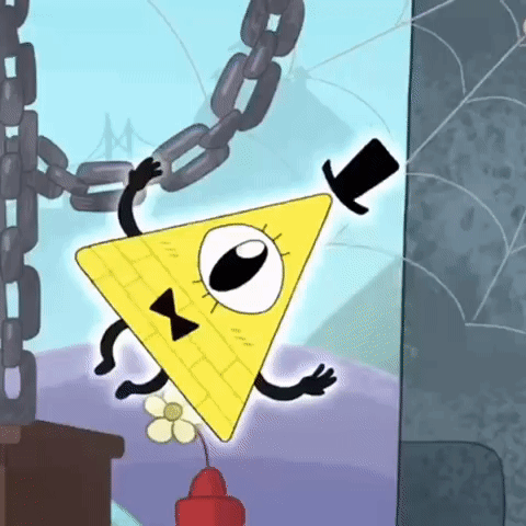 Bill Cipher Gravity Falls Top Hat Chained To Wall GIF