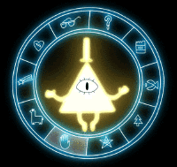 Bill Cipher In Center Of Circle GIF