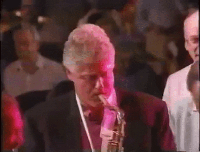 Bill Clinton Balloons Play The Saxophone GIF