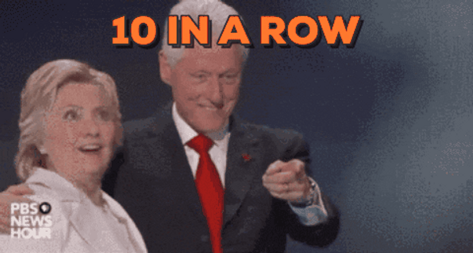 Bill Clinton Balloons Ten In A Row GIF