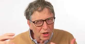 Bill Gates Funny Face in Glasses and Brown Sweater