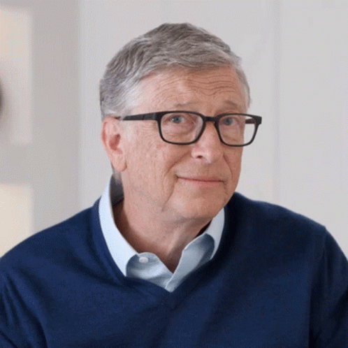 Bill Gates In Glasses And Blue Shirt GIF