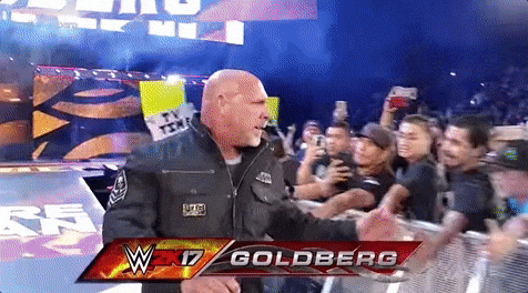 Bill Goldberg Fist Bumps Fans GIF