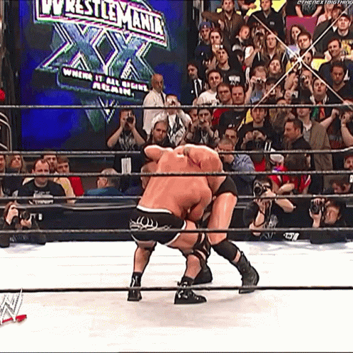 Bill Goldberg Jackhammer Brock Lesnar GIF